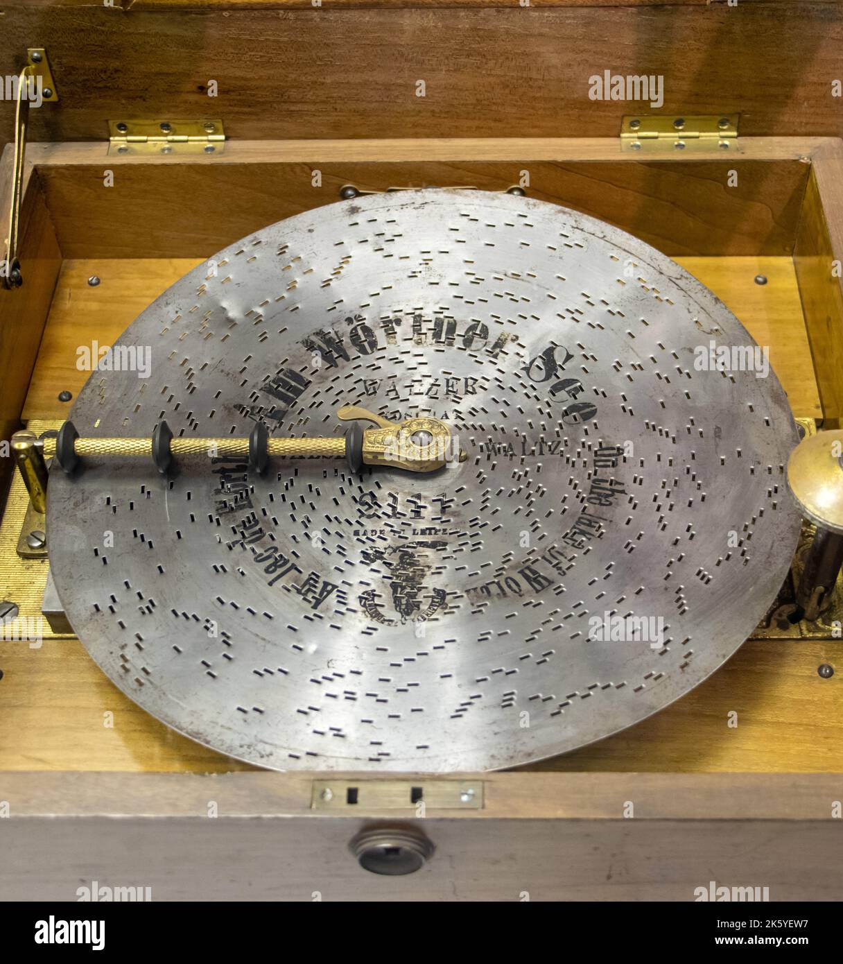 The histocial Pin music machine, the turn of the 19th - 20th century Stock Photo