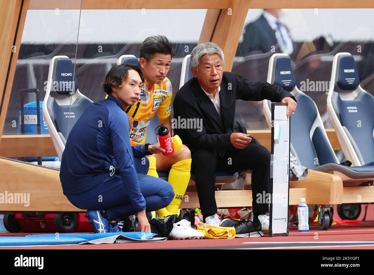 Tokyo, Japan. 9th Oct, 2022. (L to R) Kazuyoshi Miura, Yasutoshi Miura