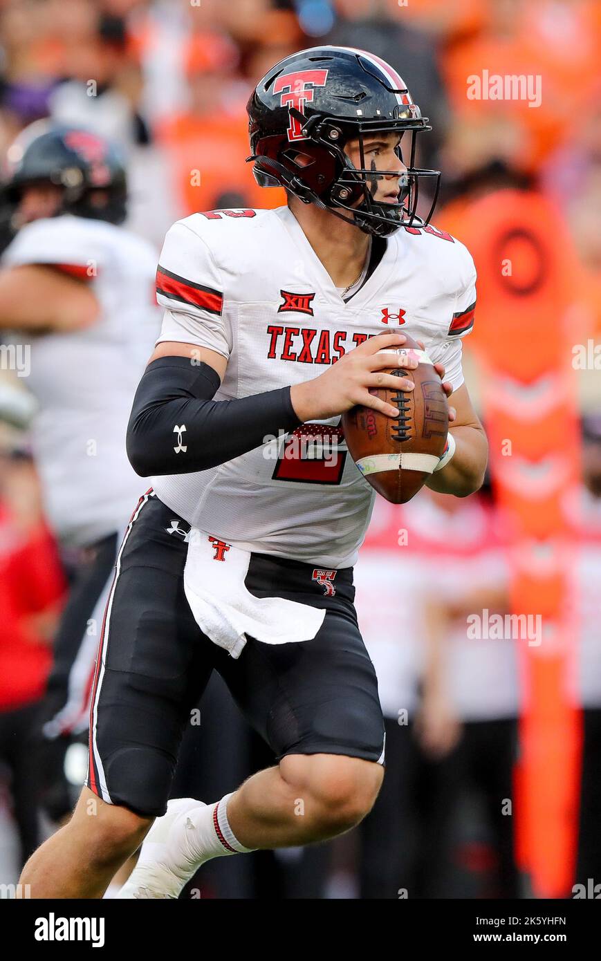 October 8, 2022 Texas Tech quarterback Behren Morton (2) looks to pass