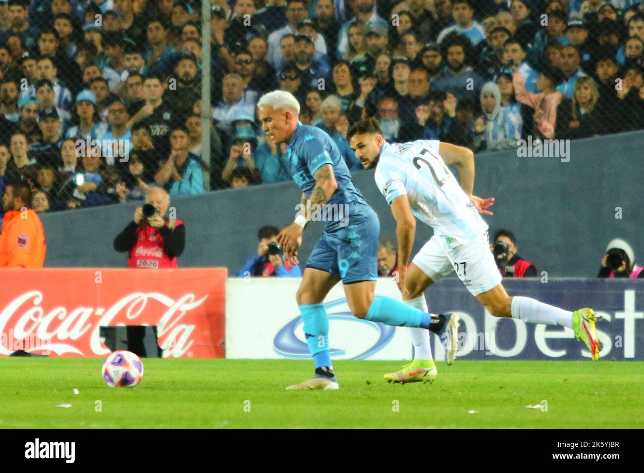 BUENOS AIRES, 10.10.2022: Racing and Atlético Tucuman play the closing match of the 24th round of the Argentine Professional Football League Stock Photo