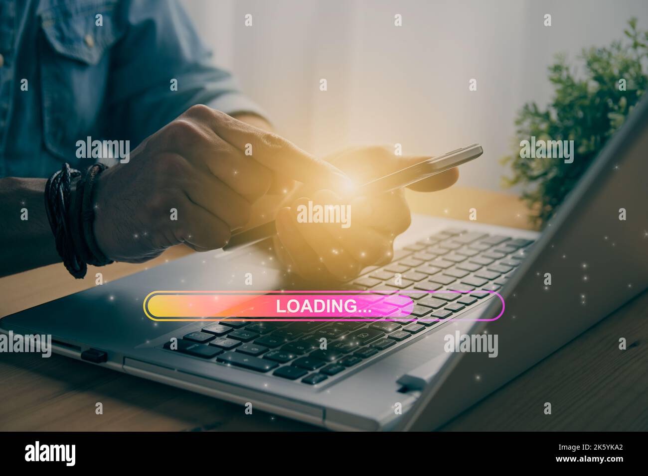 Downloading bar screen in laptop hi-res stock photography and images ...