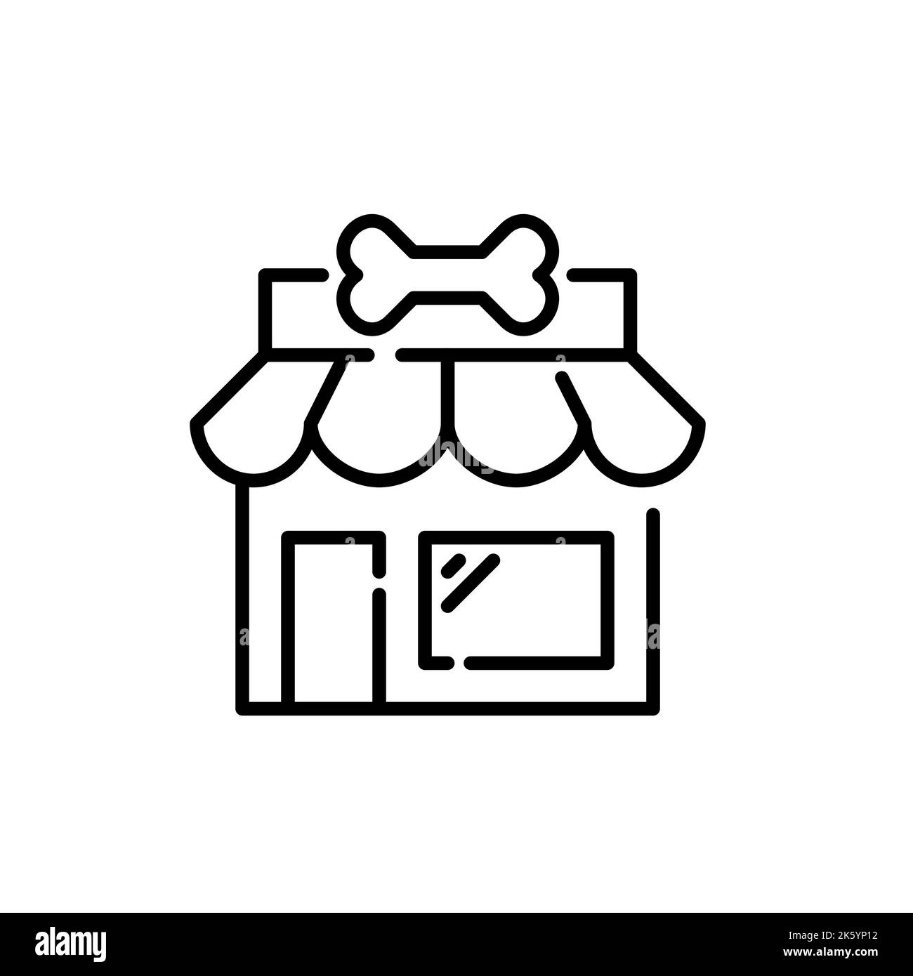 Pet supplies store. Pixel perfect, editable stroke icon Stock Vector