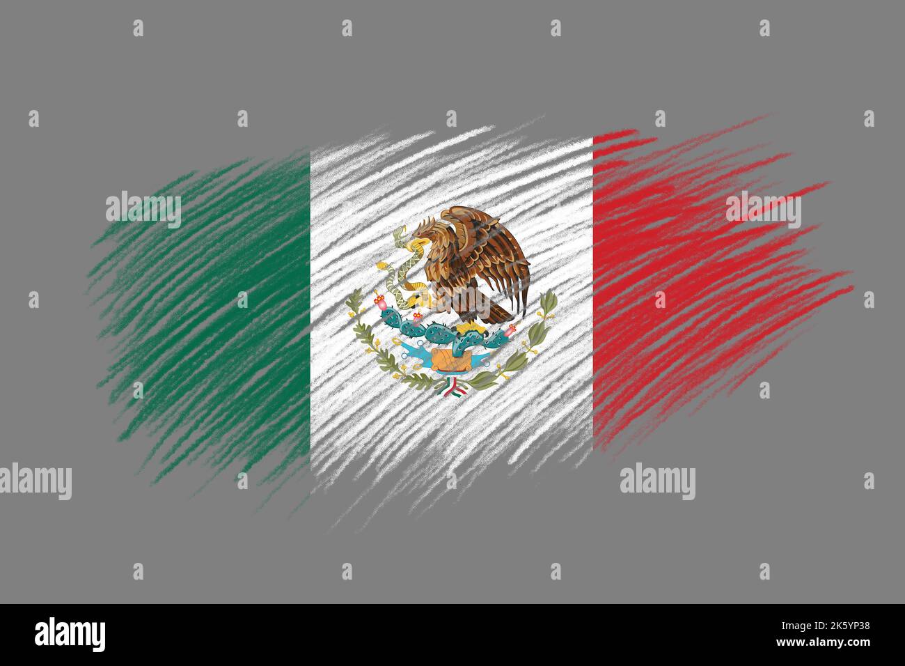 3D Flag of Mexico on vintage style brush background Stock Photo - Alamy