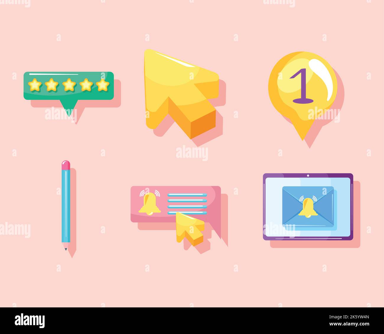 six mail concept icons Stock Vector Image & Art - Alamy
