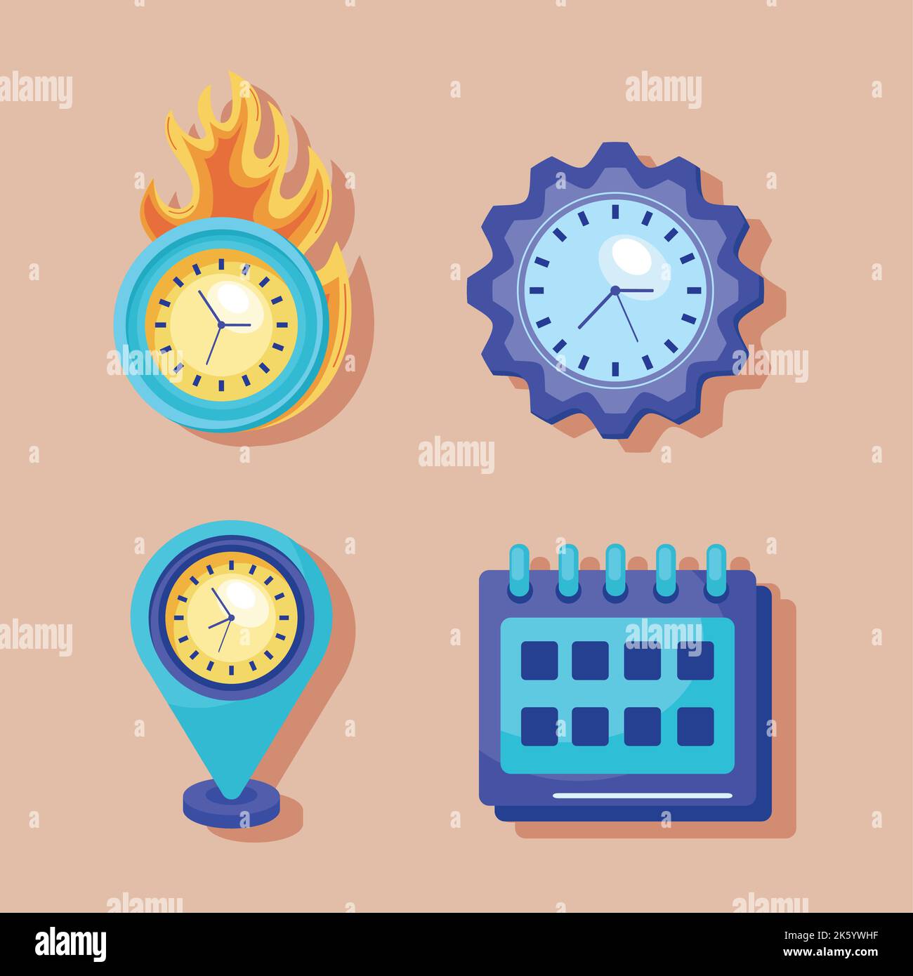 four time concept icons Stock Vector Image & Art - Alamy