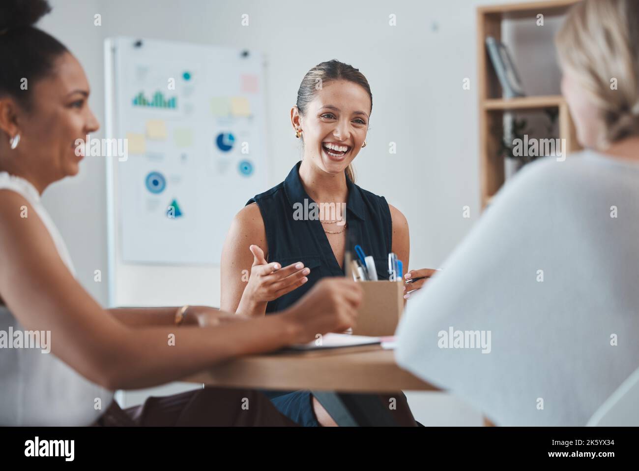 Business women, client and partnership meeting with a client about ...