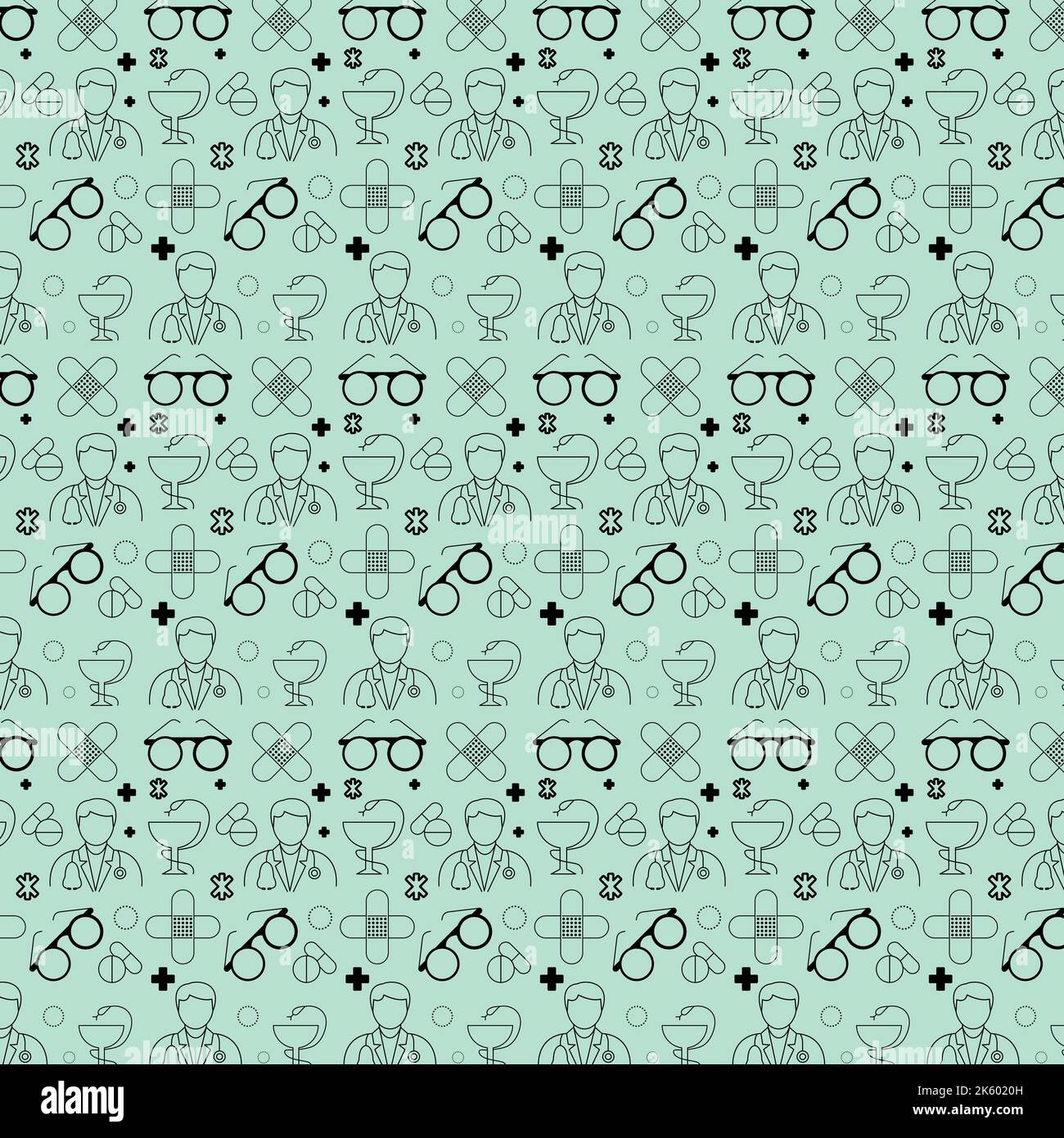 medical pattern with pills crosses doctor glasses medicine logo medical ...