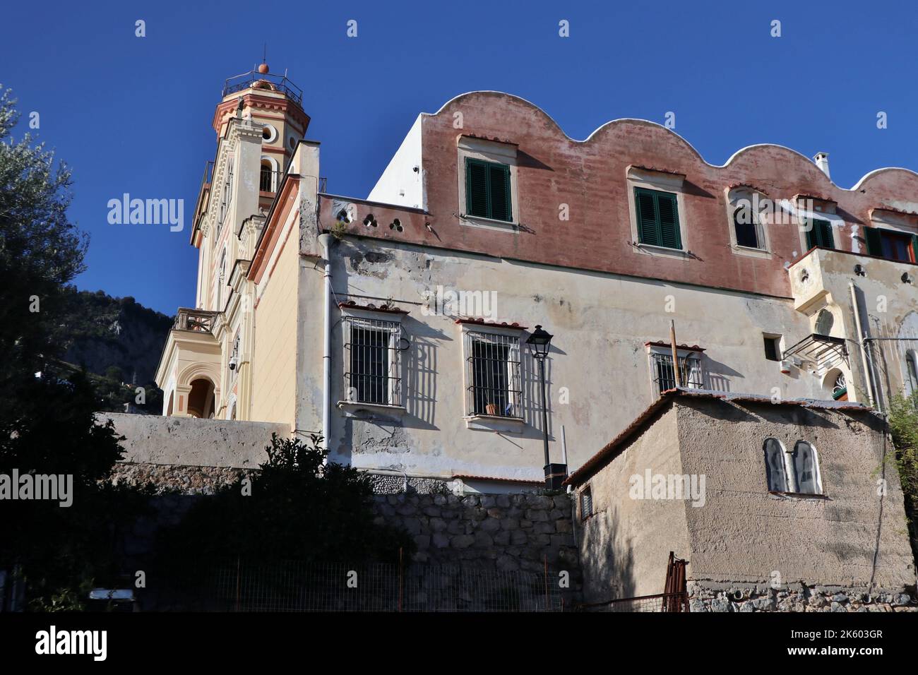 Conca dei Marini - Scorcio della Chiesa di San Pancrazio Martire Stock Photo