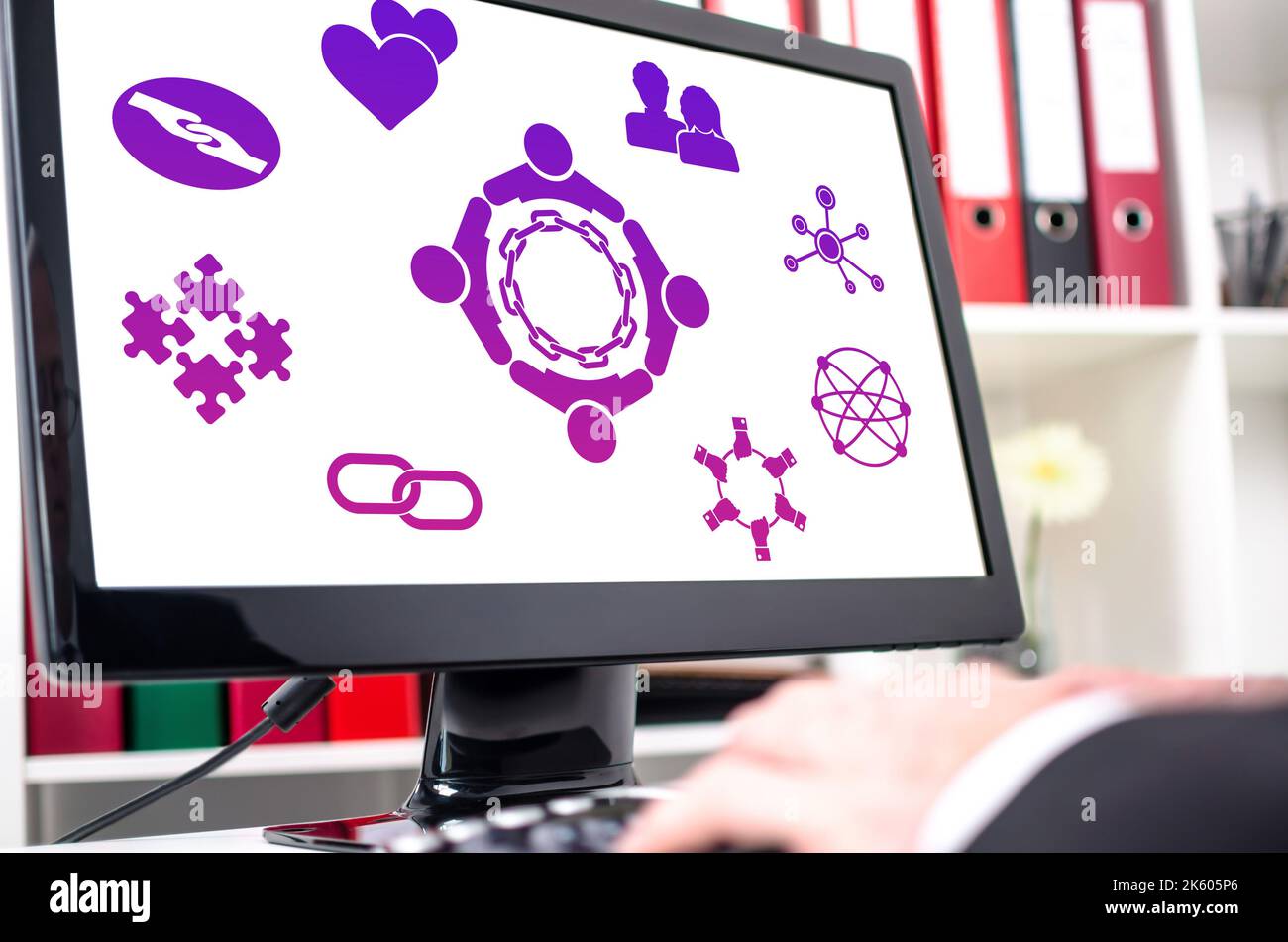 Friendship concept shown on a computer screen Stock Photo