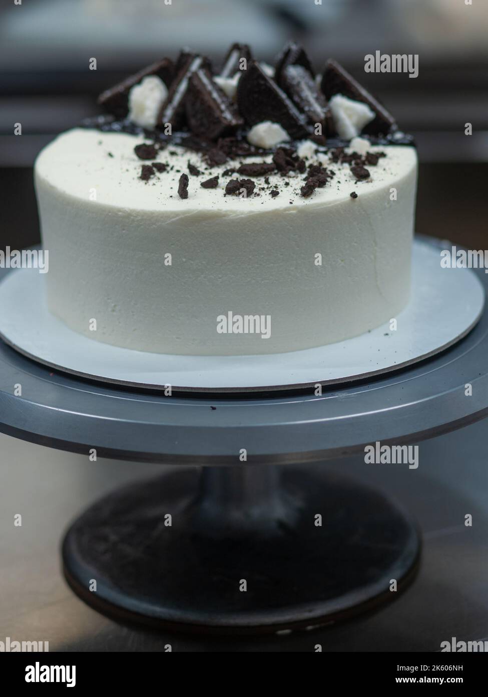 black and white frosting cake by designer Stock Photo