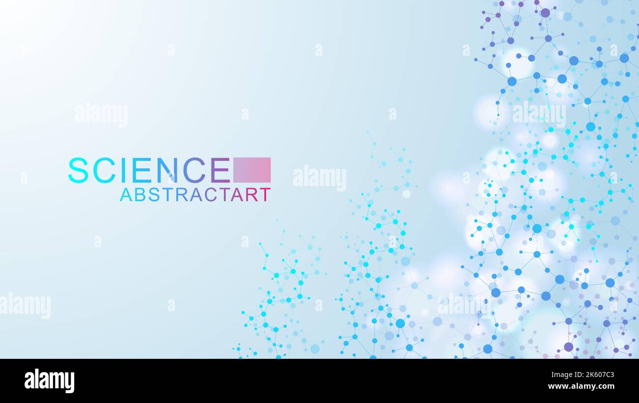Modern abstract molecules structure for science or medical background ...