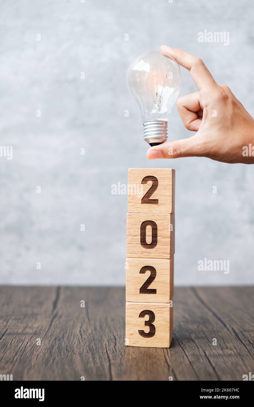 2023 block with lightbulb. Business Idea, Creative, Thinking ...