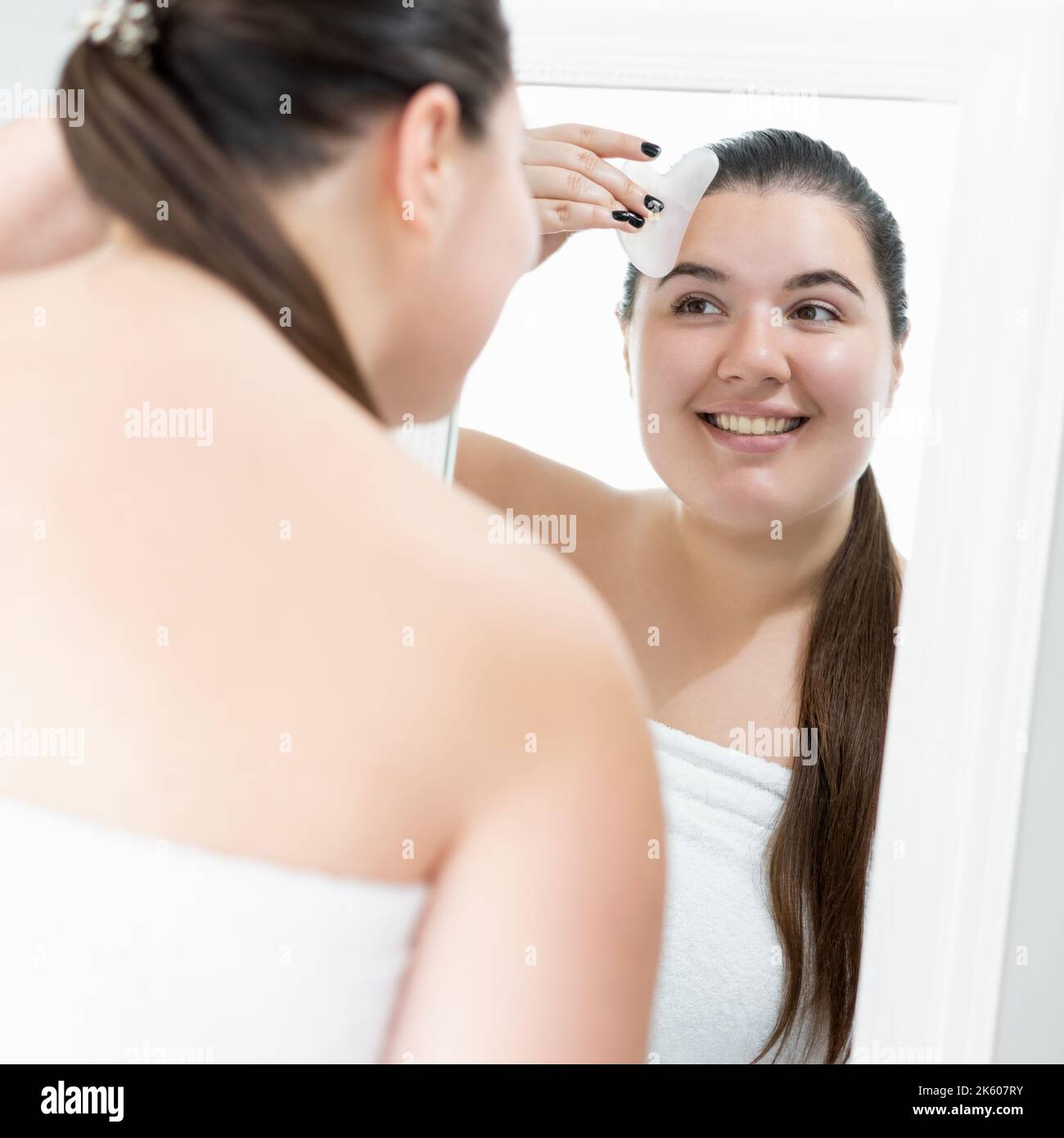 facial care female beauty lifting procedure Stock Photo