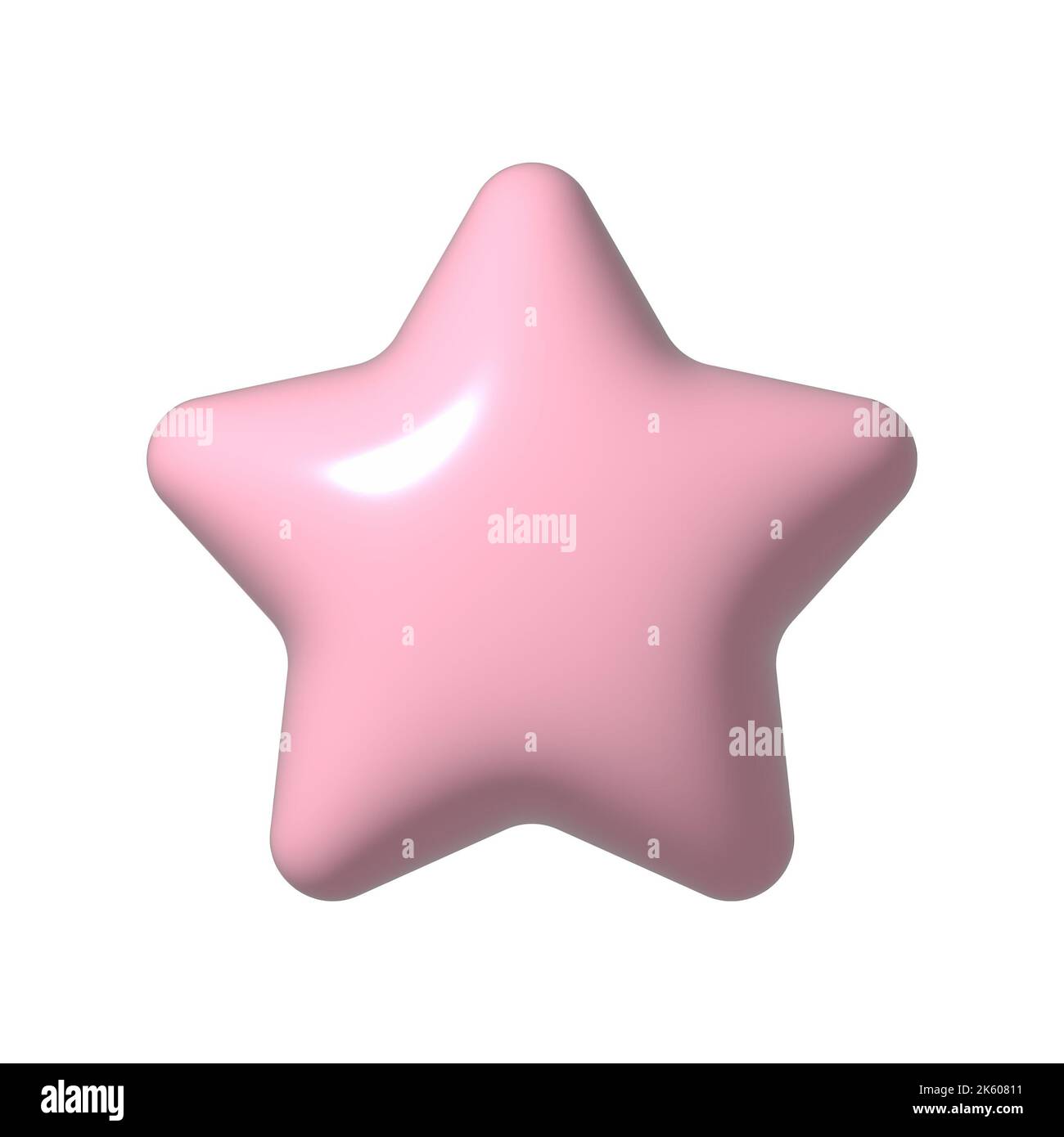 3D pink star sparkle icon. Holiday element sparkles symbols. Magic shiny flash, bright firework. Realistic glossy plastic 3d render design illustratio Stock Photo