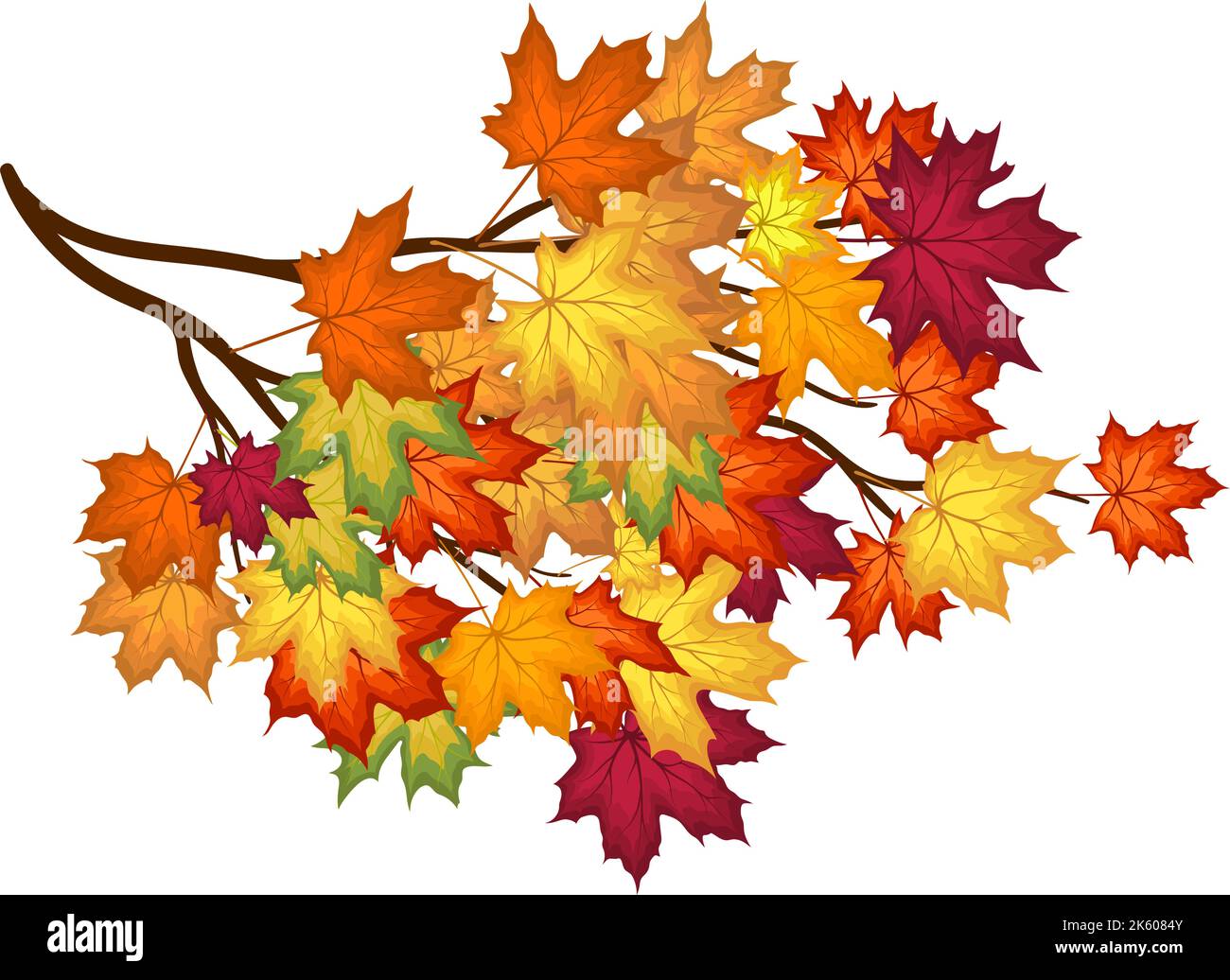 Autumn Frame With Blowing Maple Leaves Over White Background. Elegant ...