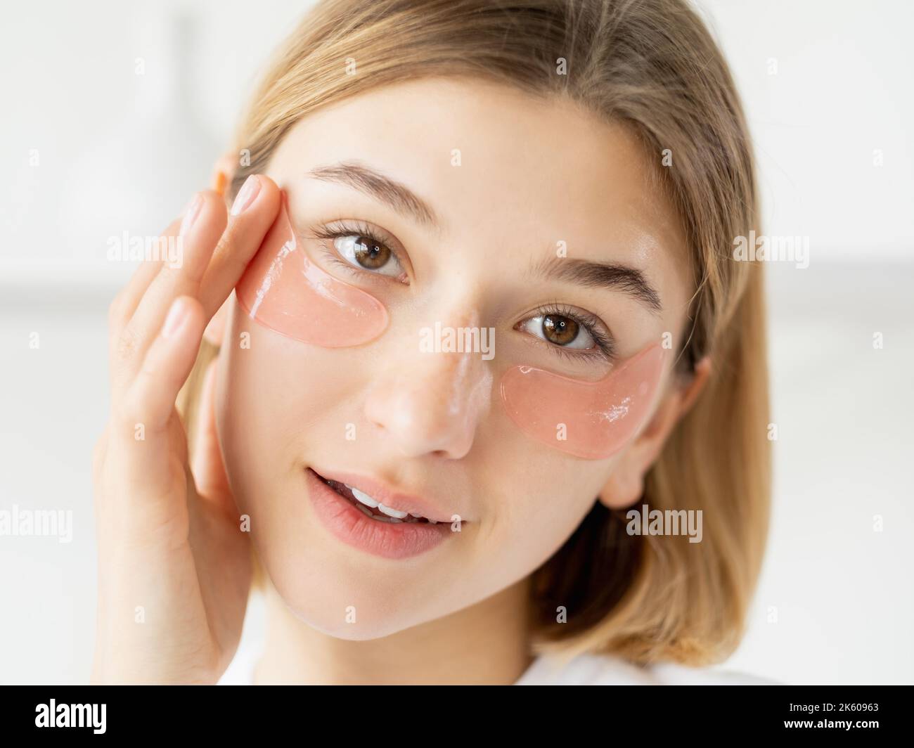 under eye care facial skincare woman skin patches Stock Photo