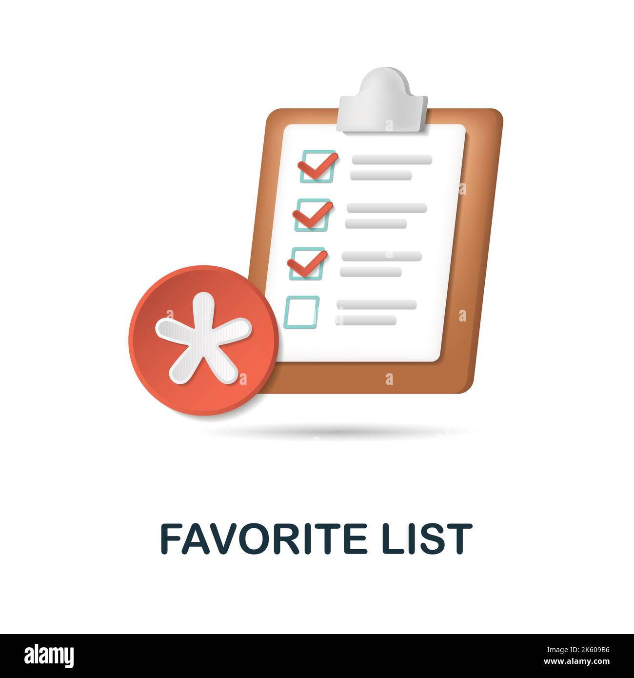 Favorite List icon. 3d illustration from online store collection ...