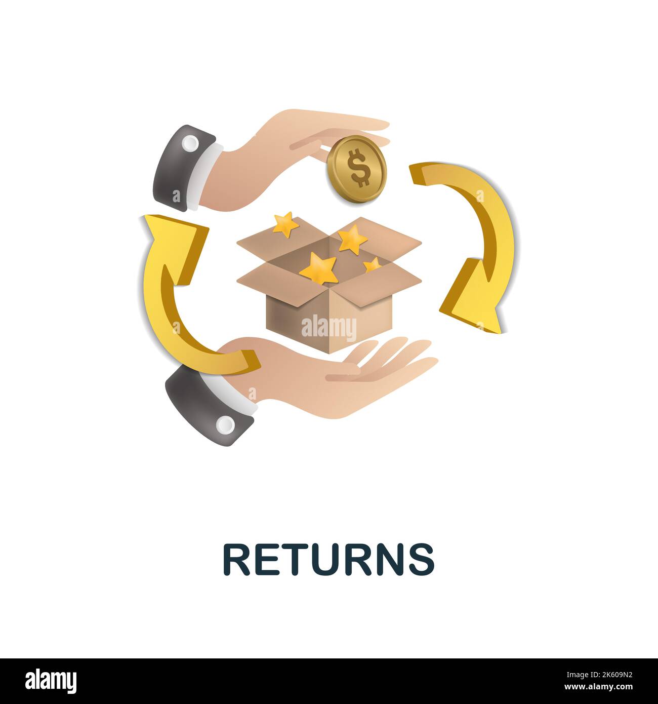 Returns icon. 3d illustration from online store collection. Creative