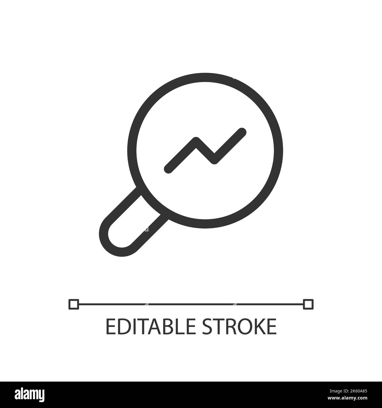 Analytic tool pixel perfect linear ui icon Stock Vector