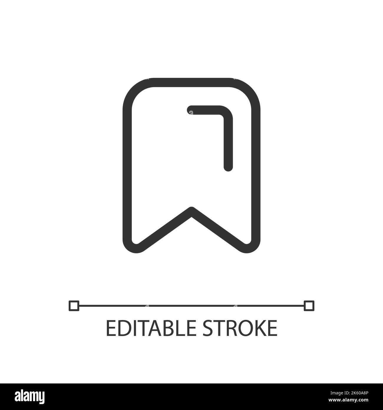 Marked content pixel perfect linear ui icon Stock Vector