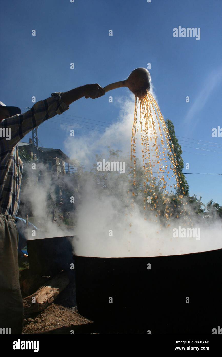 Handmade molasses made from red grapes in the Taurus Mountains. Turkey