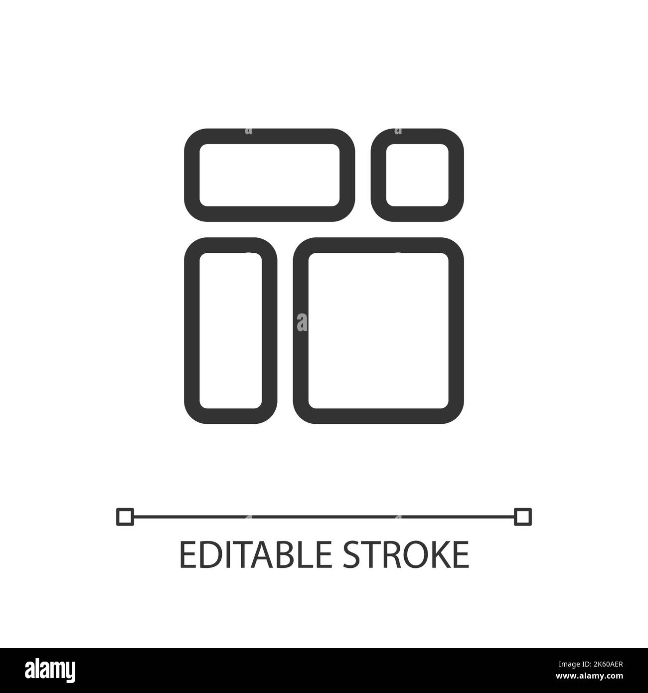 Content blocks pixel perfect linear ui icon Stock Vector
