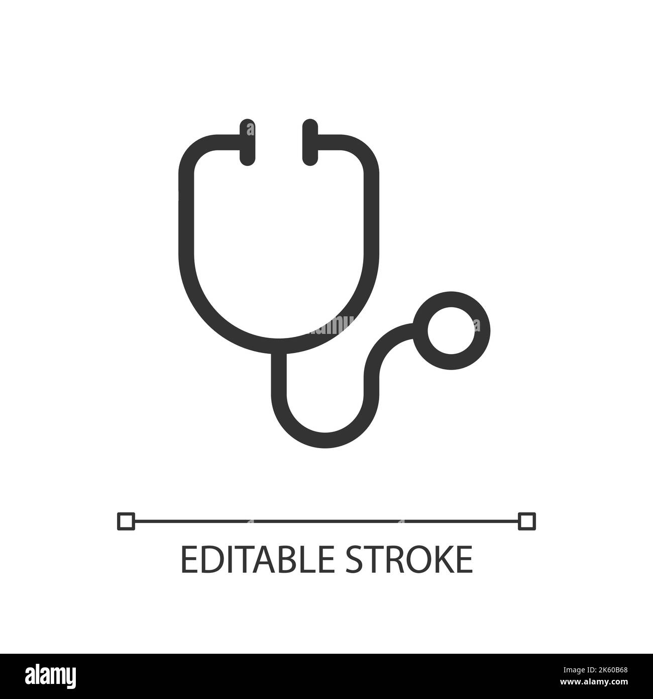Stethoscope pixel perfect linear ui icon Stock Vector