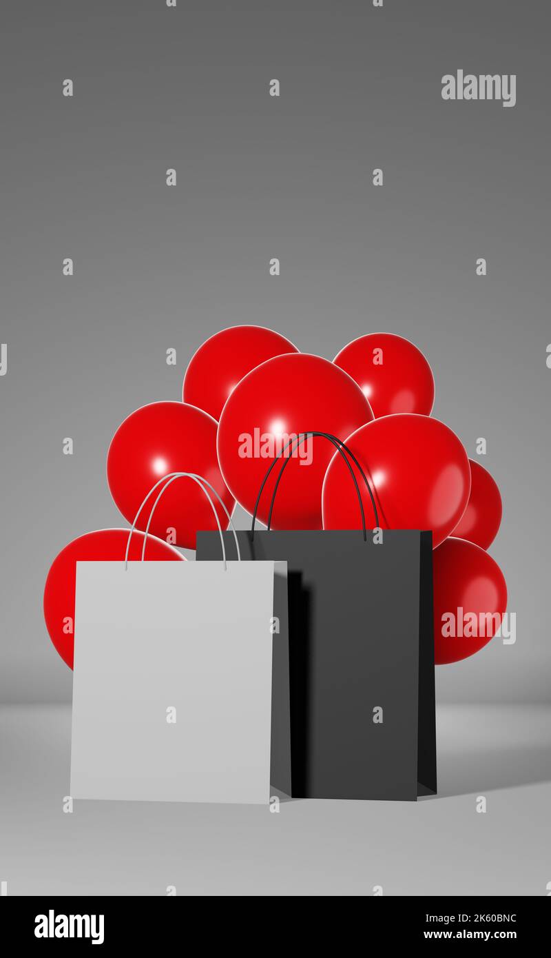 Sale promo banner design 3d rendering Blank shopping bag branding Sale promo banner design 3d rendering Blank shopping bag branding