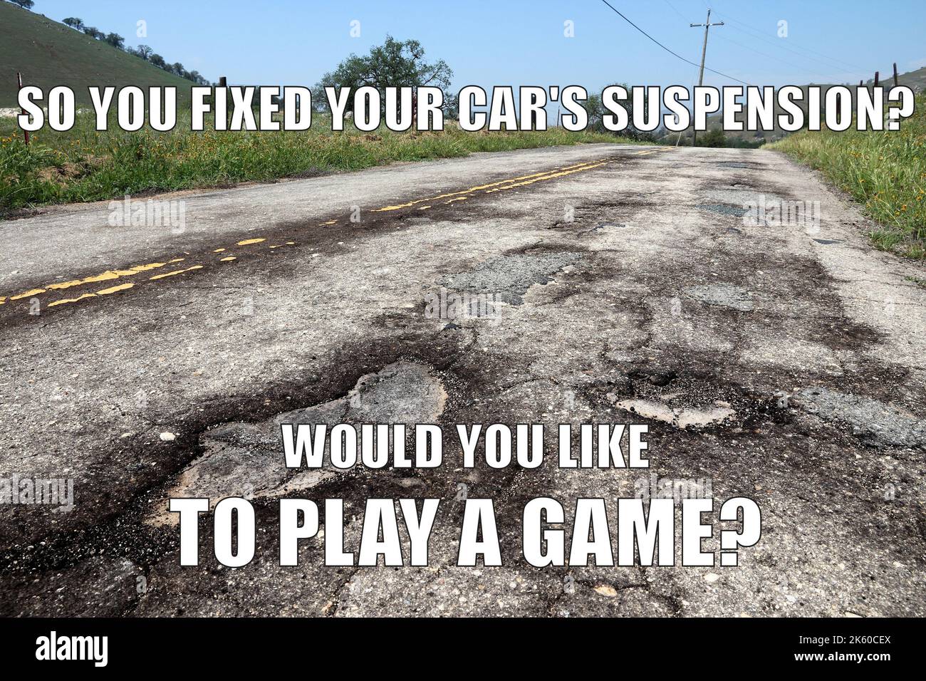 Road infrastructure damage funny meme for social media sharing. Road ...