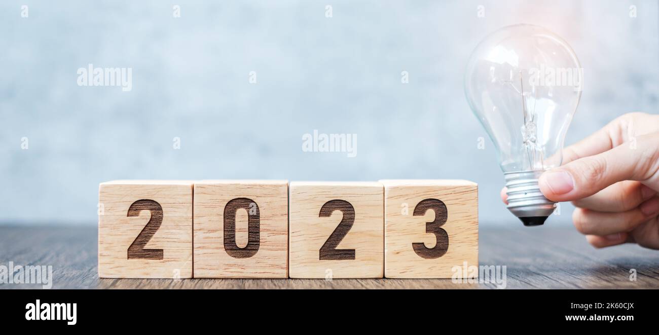 2023 block with lightbulb. Business Idea, Creative, Thinking ...