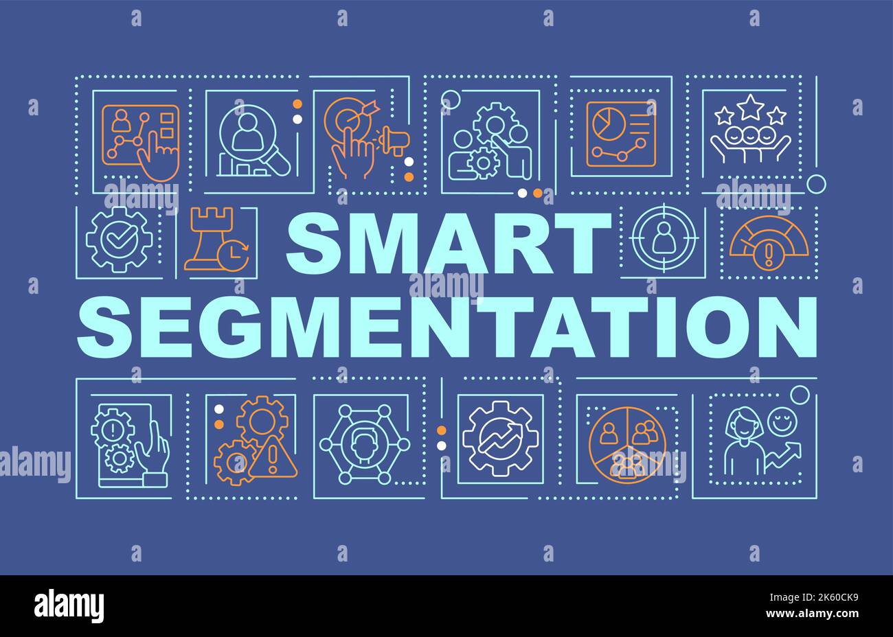 Smart segmentation word concepts dark blue banner Stock Vector