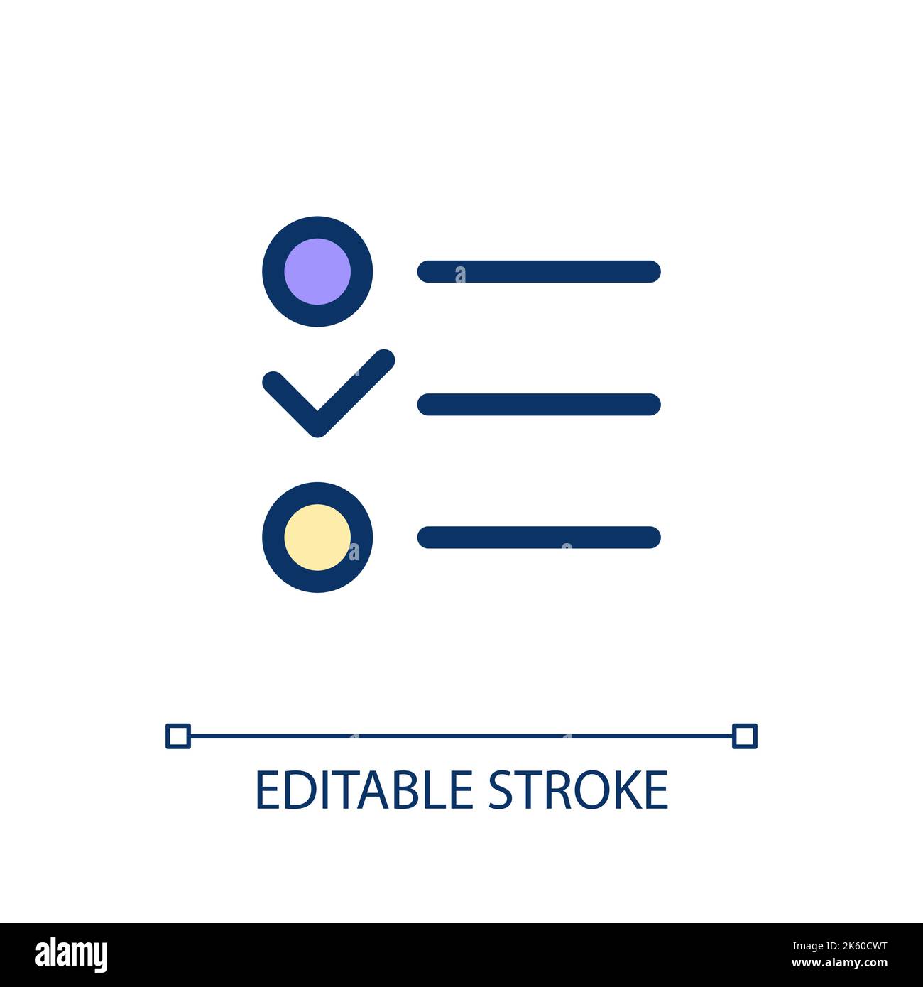 Checklist pixel perfect RGB color ui icon Stock Vector