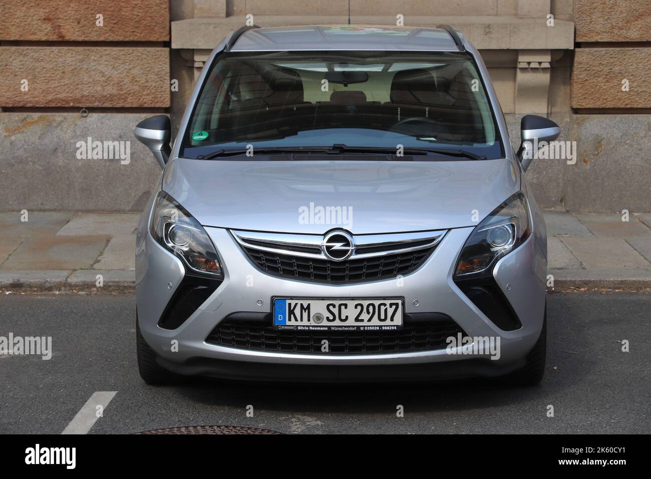DRESDEN, GERMANY MAY 10, 2018 Opel Zafira compact MPV family car