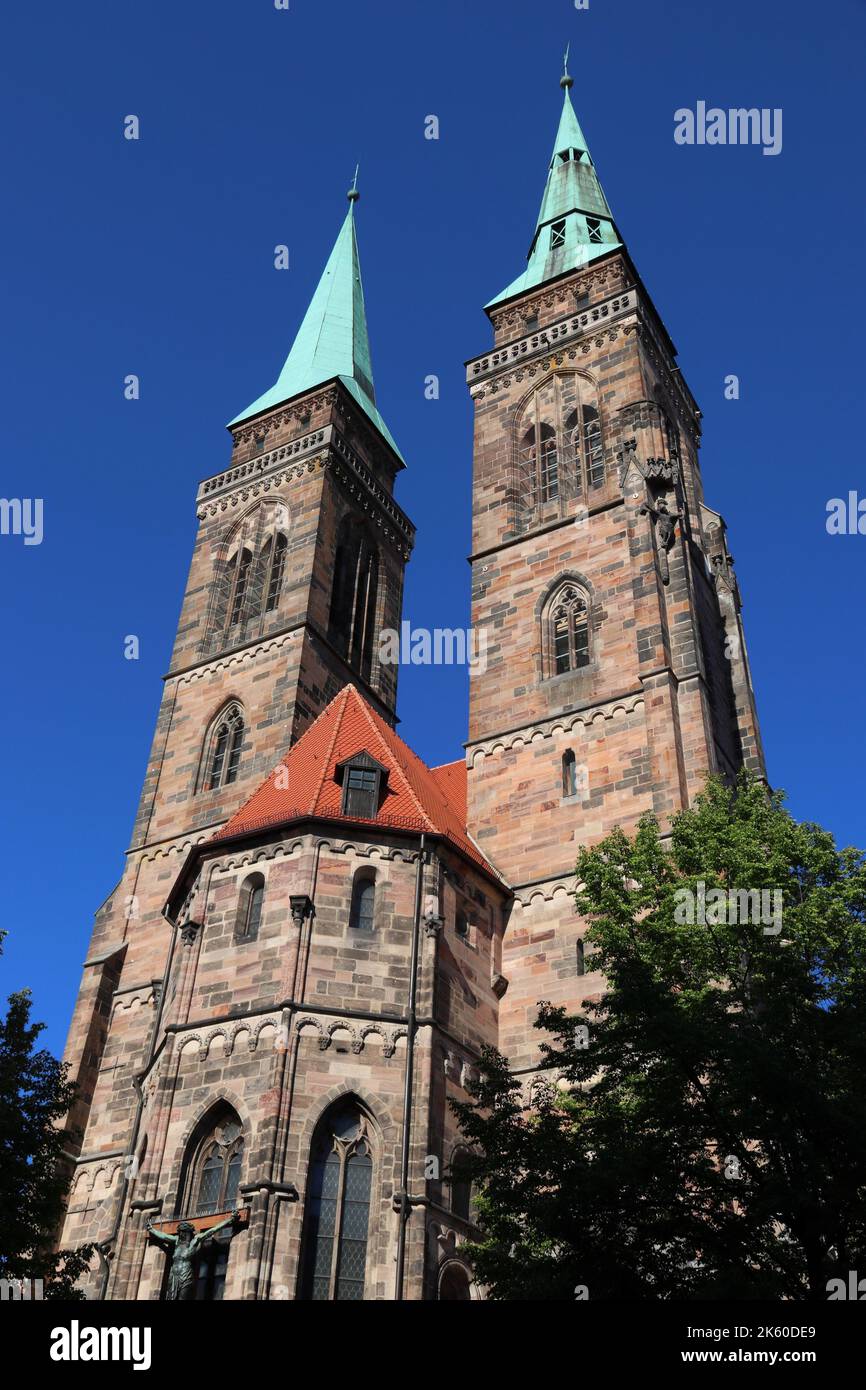 German town. Gothic architecture in Nuremberg, Germany. Medieval ...