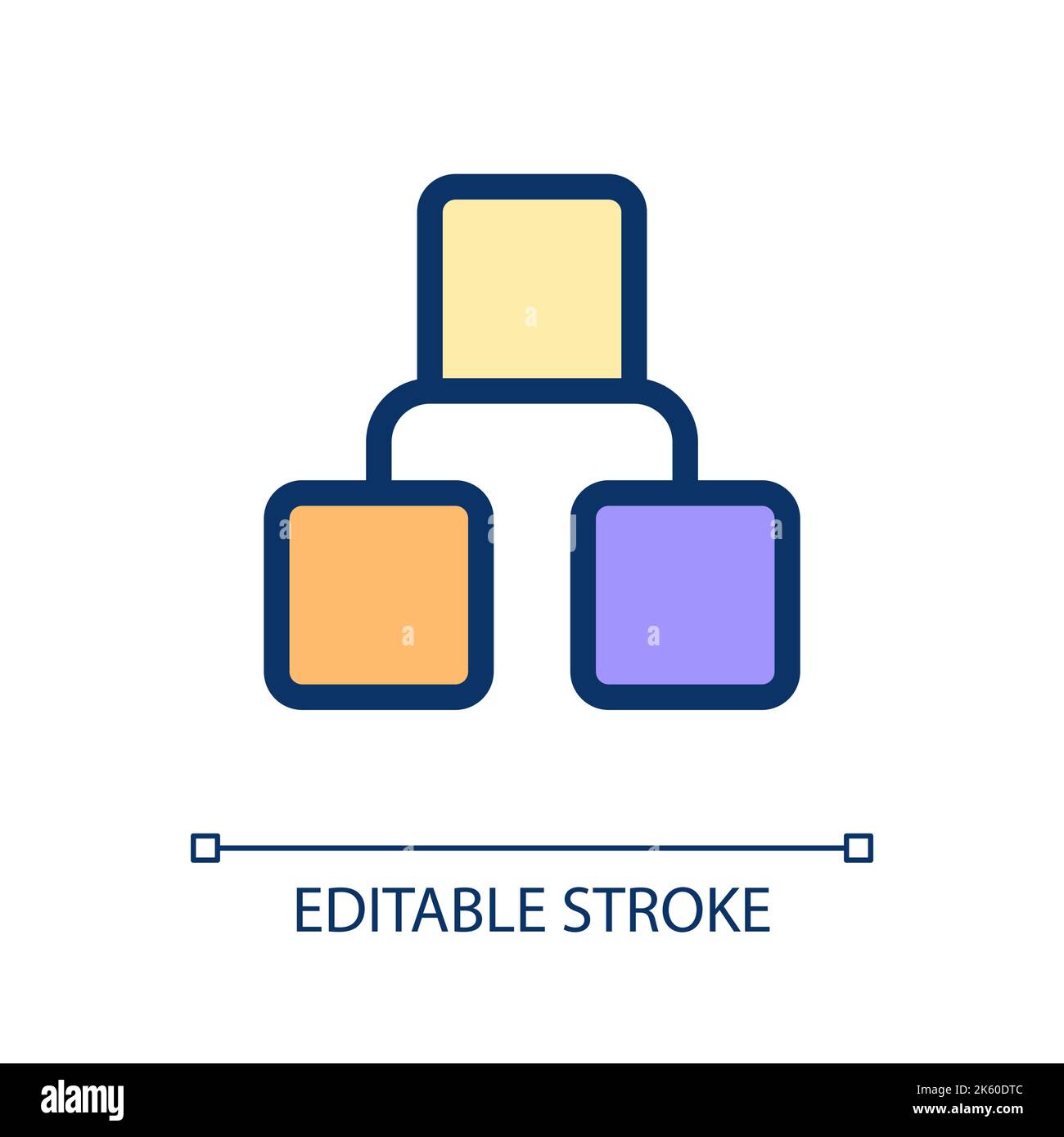 Infographic blocks pixel perfect RGB color ui icon Stock Vector Image