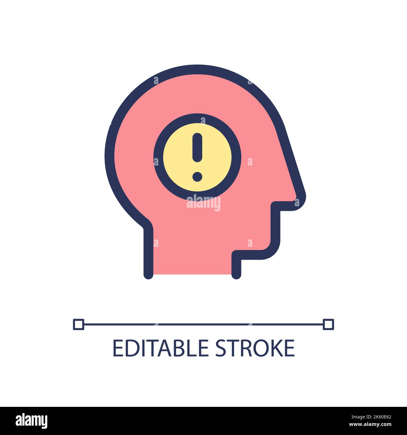 Mental health issues pixel perfect RGB color ui icon Stock Vector Image ...