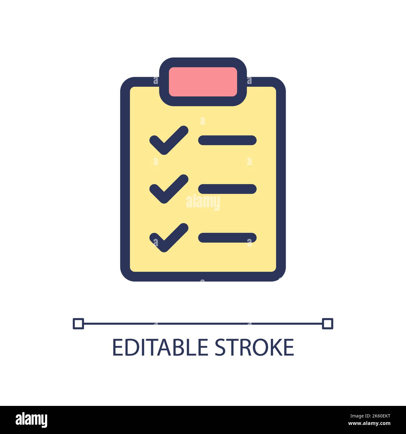 Checklist pixel perfect RGB color ui icon Stock Vector