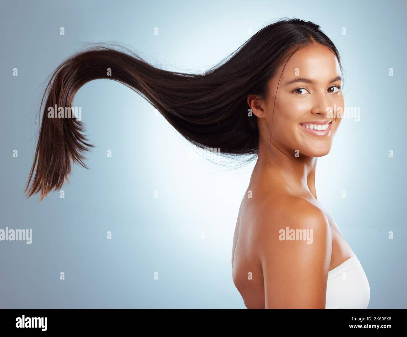 Female portrait long hair hi-res stock photography and images - Alamy