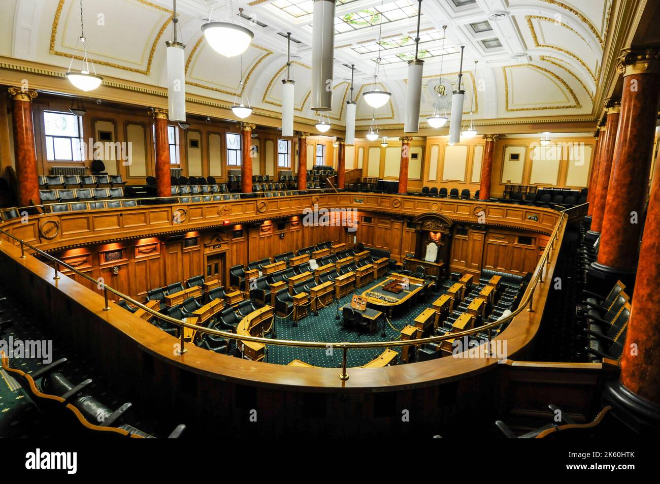 The New Zealand Parliament, The House of Representatives and the Debating Chamber in Wellington on the north island of New Zealand. Wellington is nickname Stock Photo