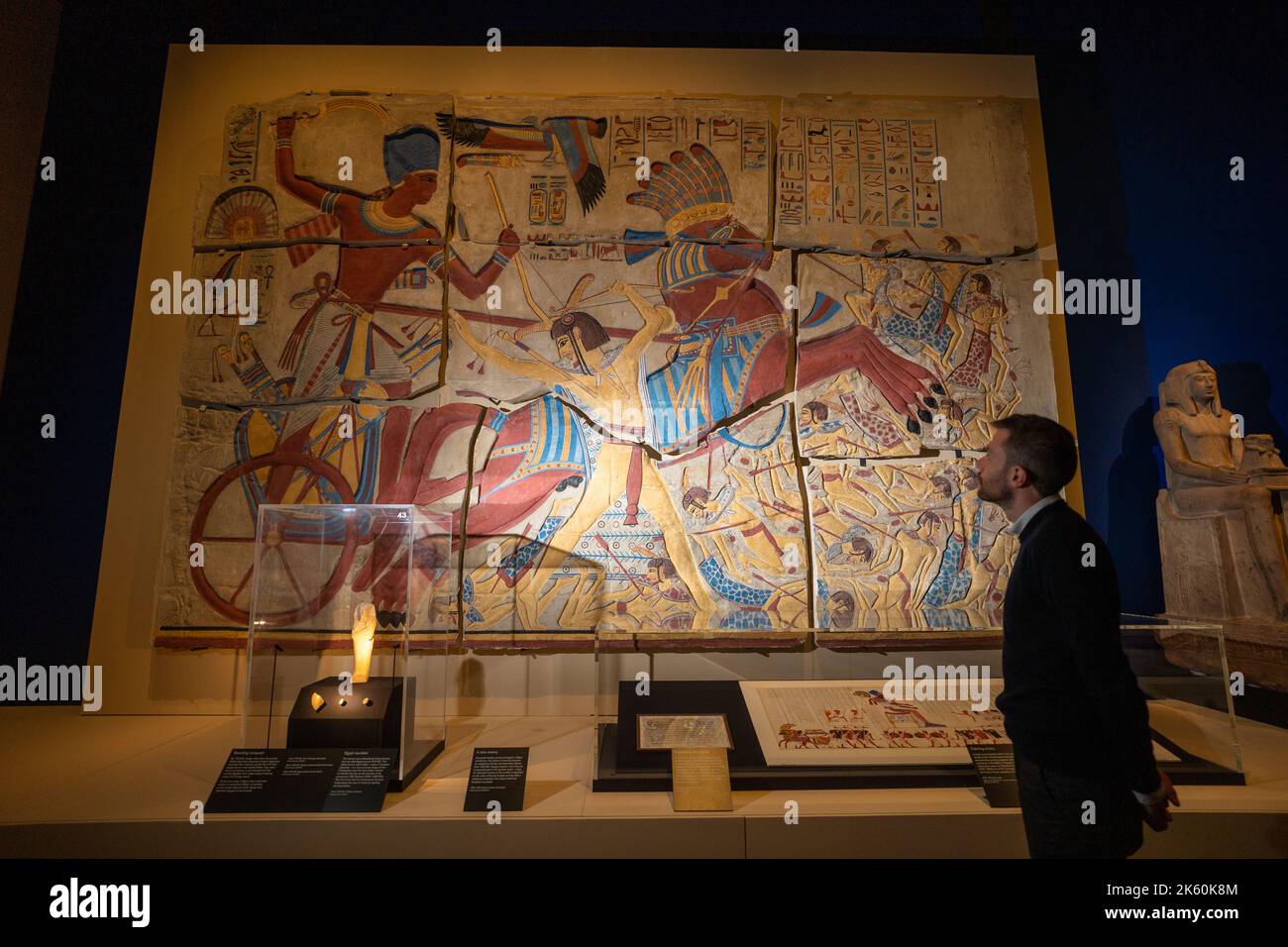 London, UK. Tuesday, 11 October, 2022. Hieroglyphs: unlocking ancient Egypt, major exhibition at the British Museum. The Book of the Dead papyrus of Queen Nedjmet, which is over 3,000 years old and more than four metres long. Photo: Richard Gray/Alamy Live News Stock Photo