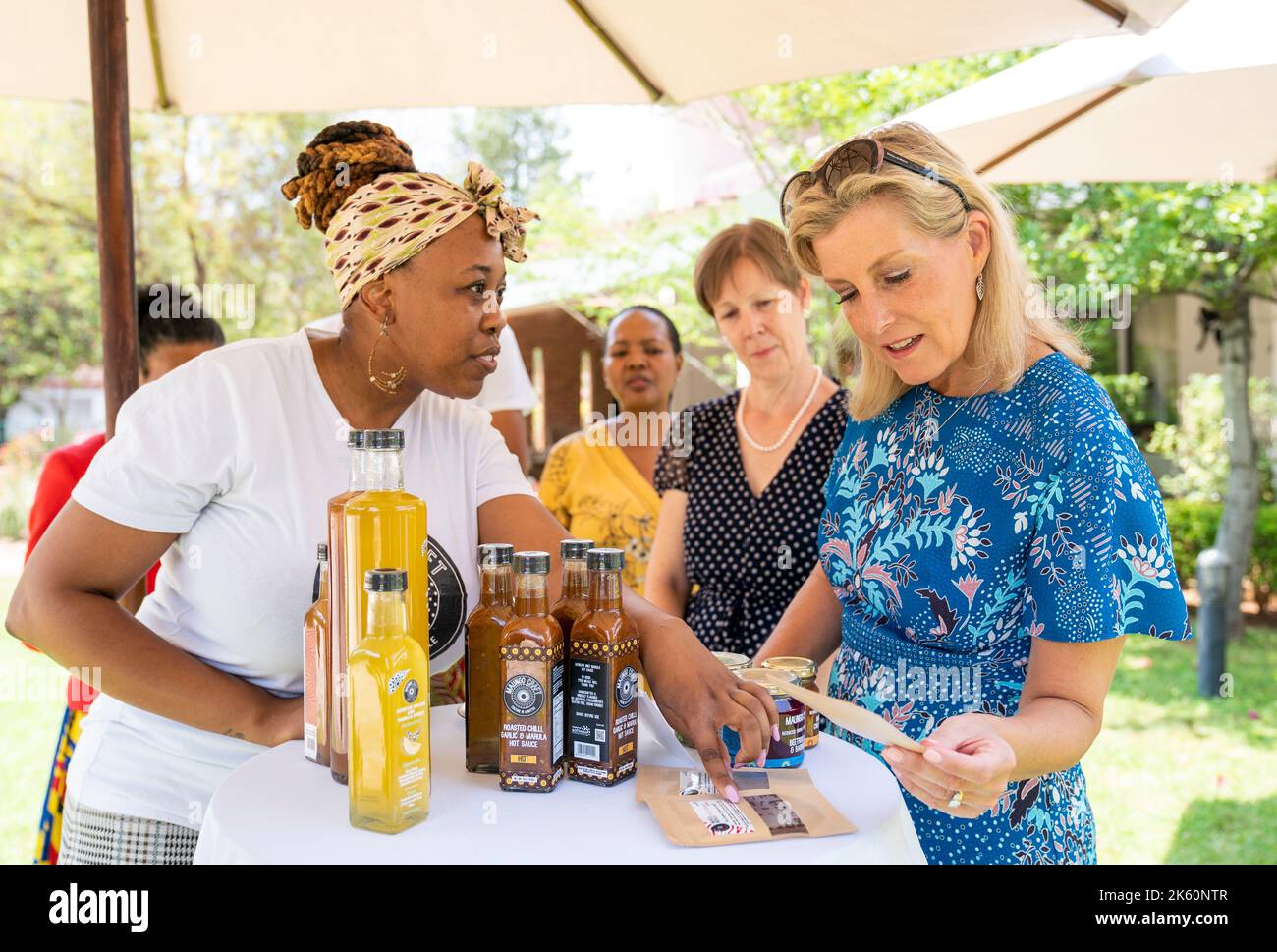 The Countess of Wessex meets entrepreneurs from Maungo Craft (a food