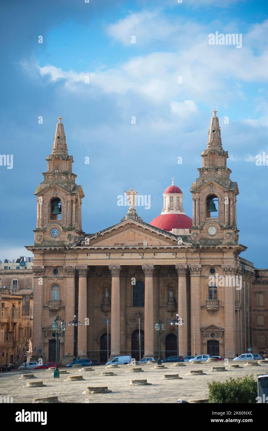 San Publio Church, Floriana, Malta Island, Mediterranean Sea, Europe Stock Photo