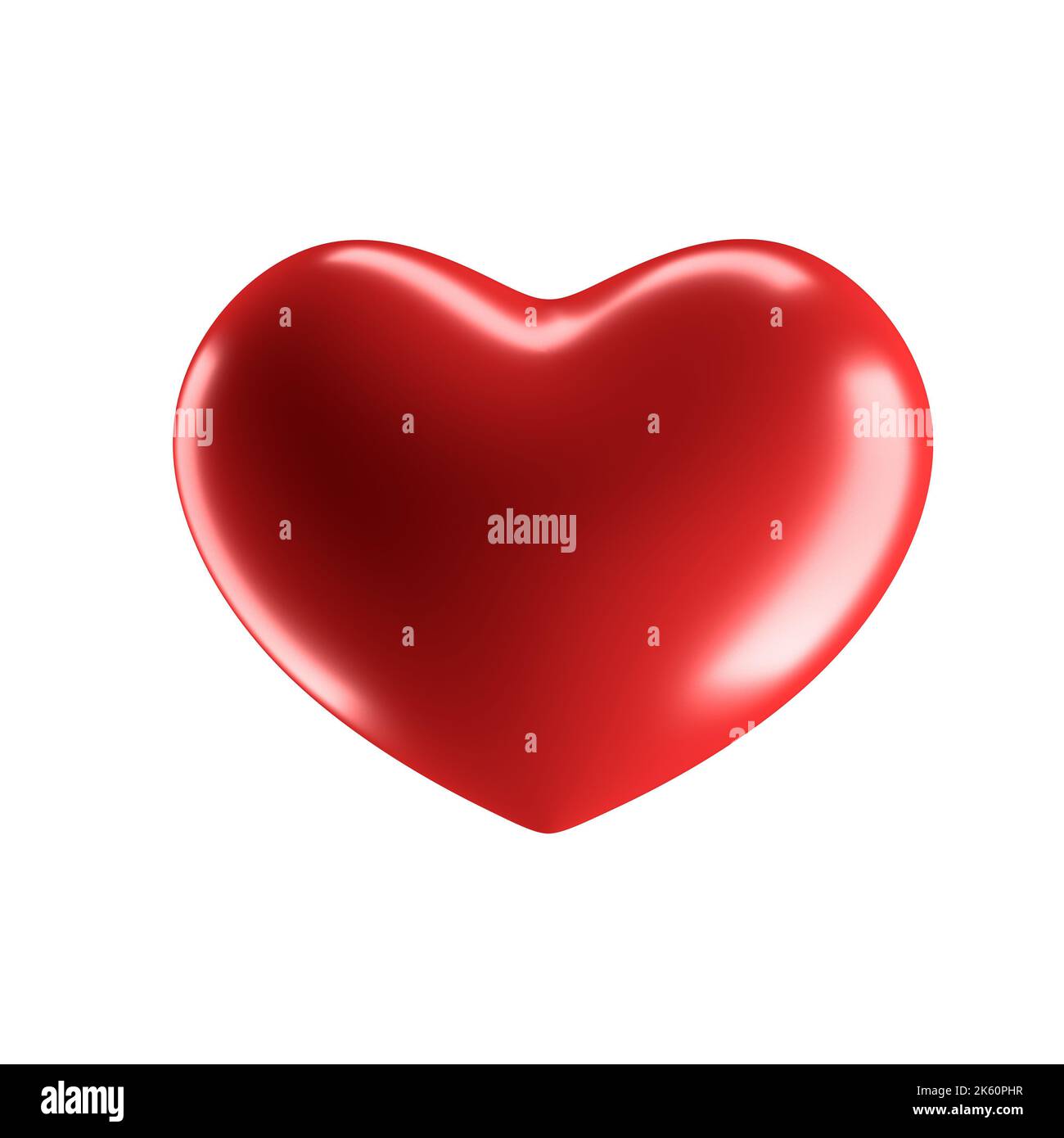 Red heart isolated on white background. 3d illustration Stock Photo - Alamy