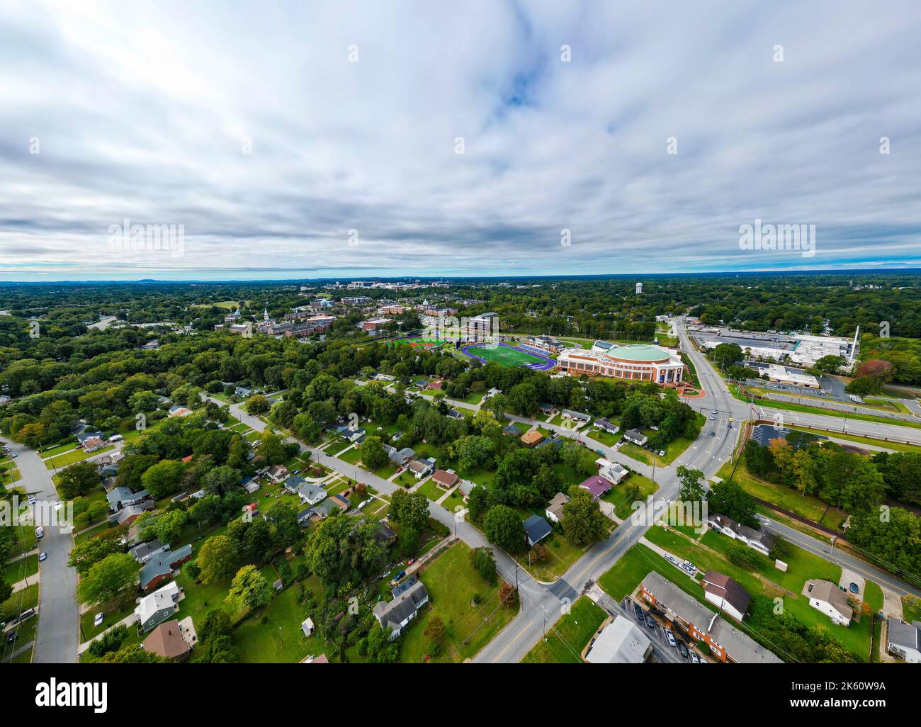 An aerial view of the High Point University campus in North Carolina