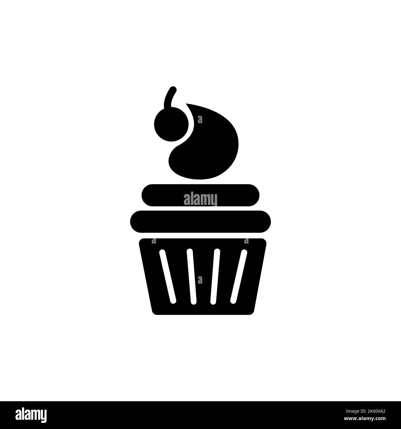 Cake icon. Bakery icon. Simple flat black glyph Stock Vector