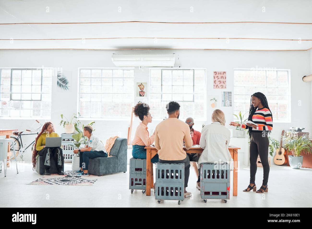 Group of diverse businesspeople having a meeting in a modern office at ...
