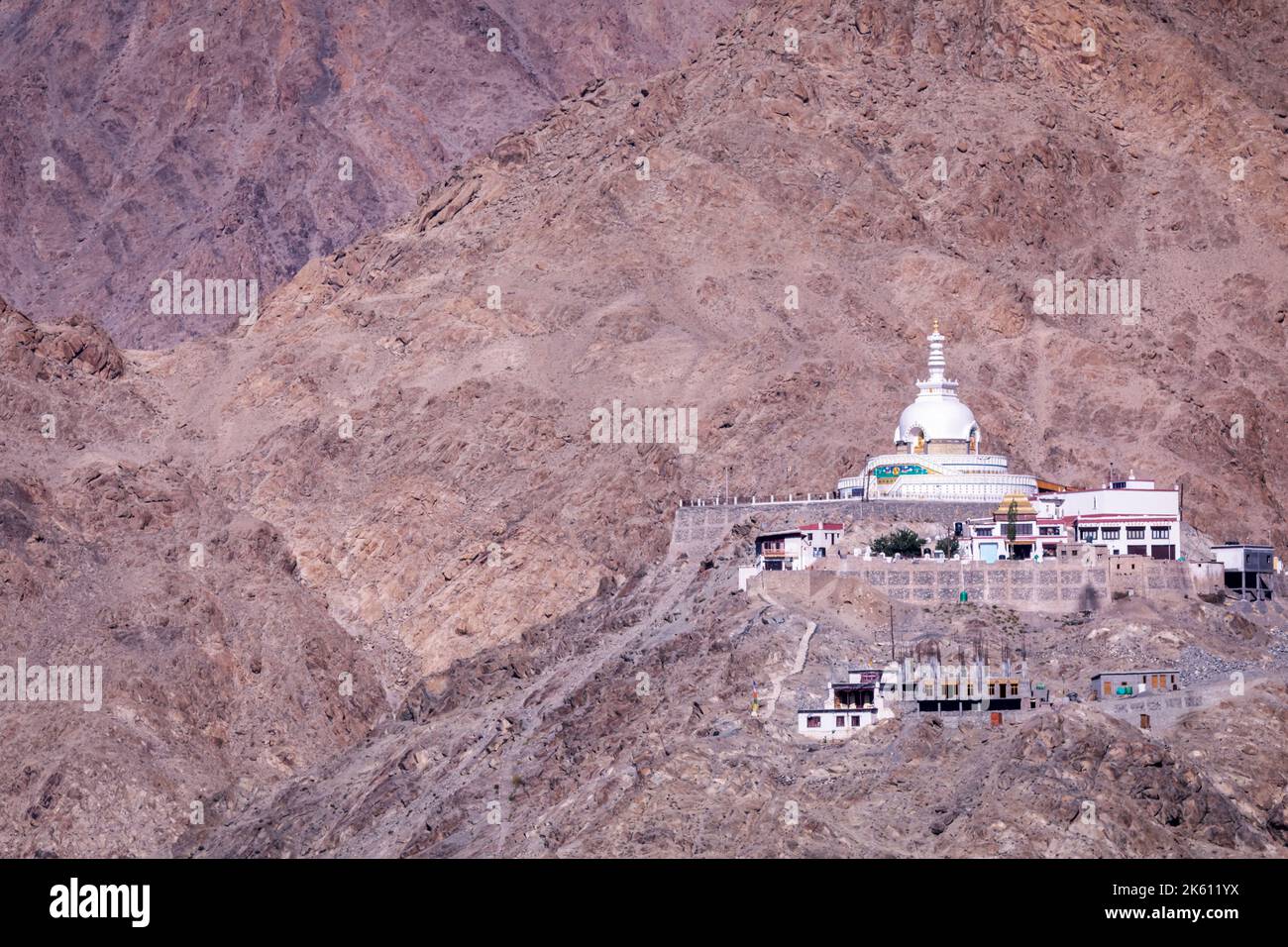 Shanti Stupa, Leh, Ladakh, India Stock Photo
