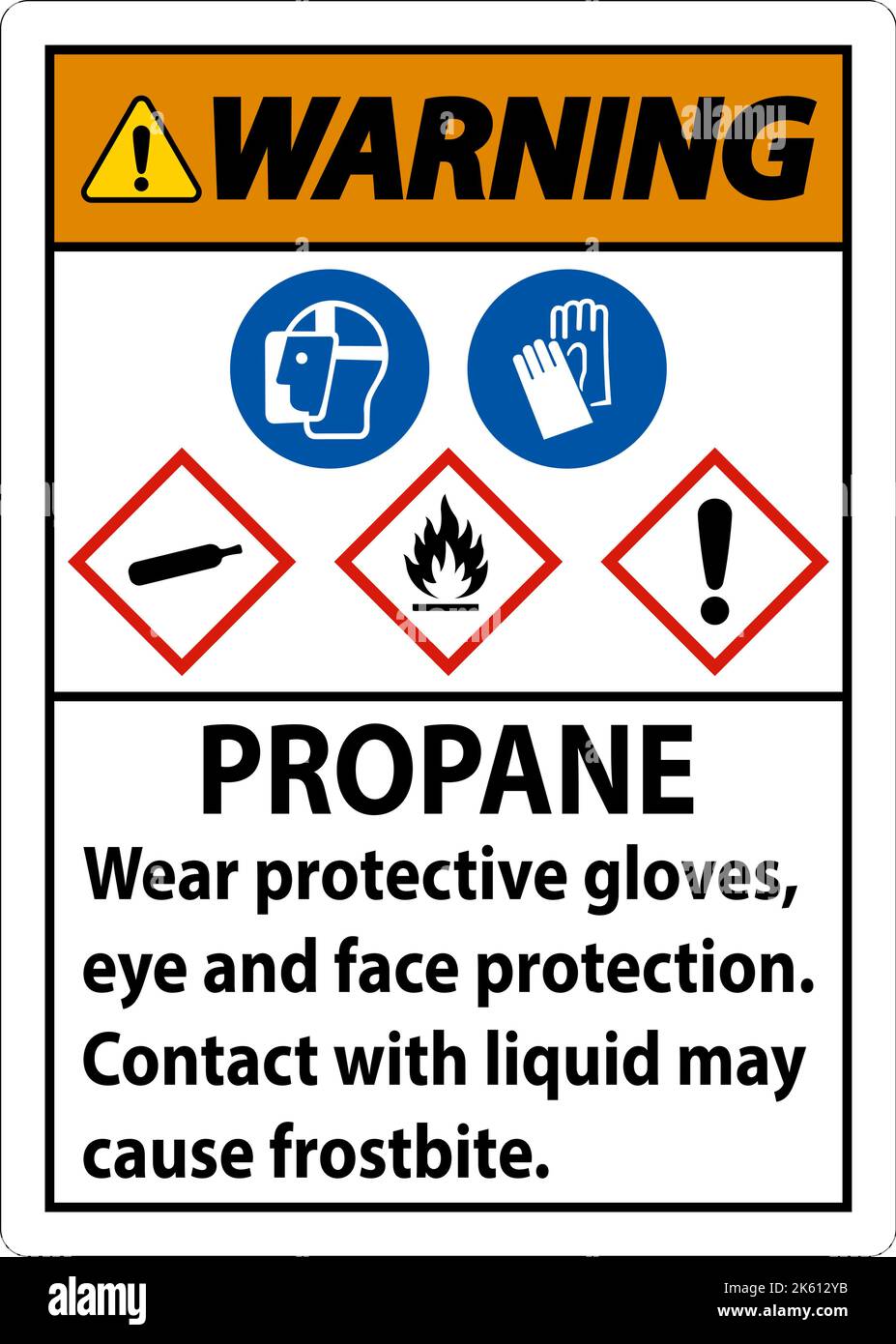 Warning Propane Flammable Gas PPE GHS Sign Stock Vector Image & Art Alamy