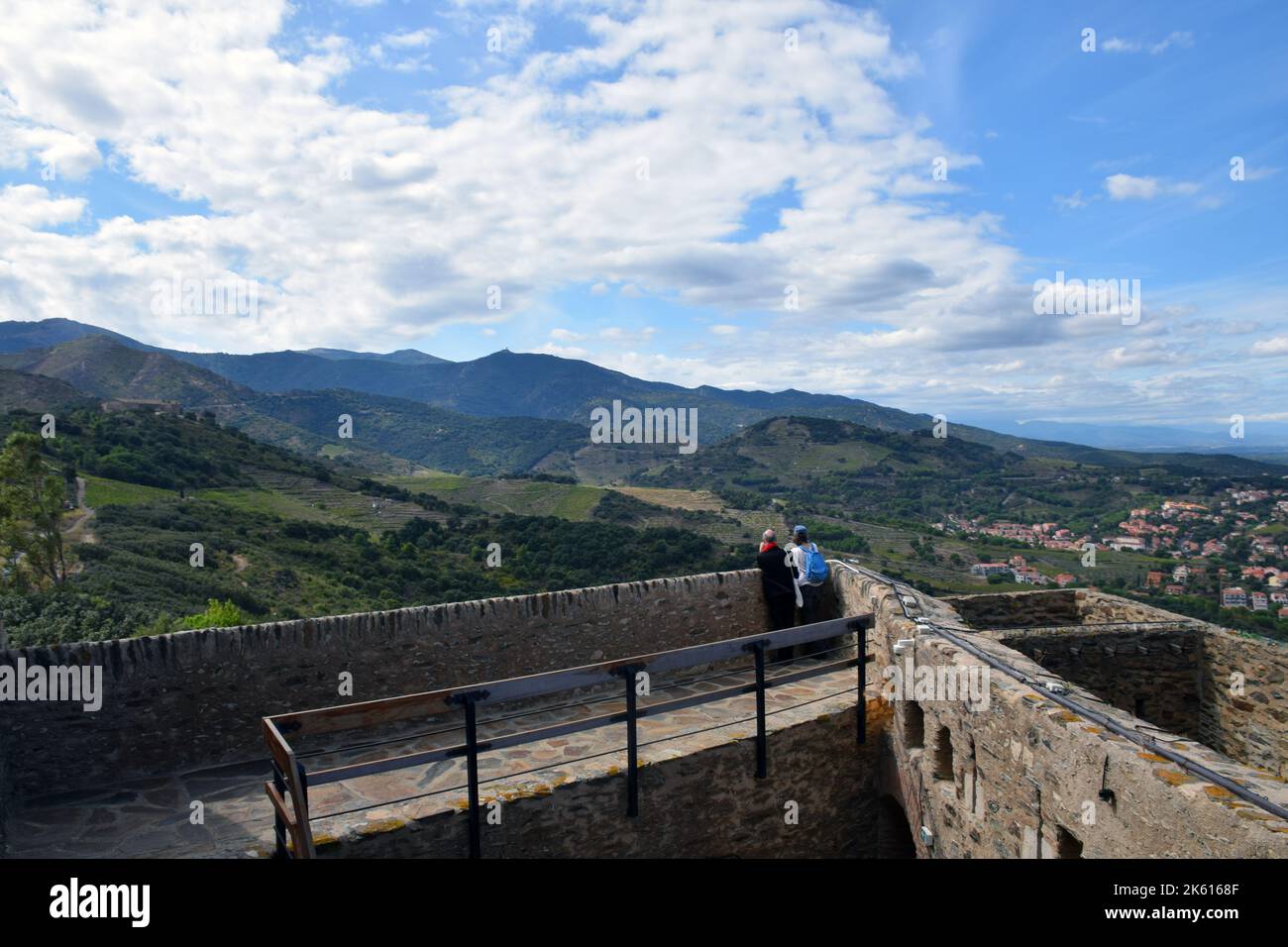 View from St Elmo fort, Collioure, Pyrenees-Orientales, Southern France 2022 Stock Photo