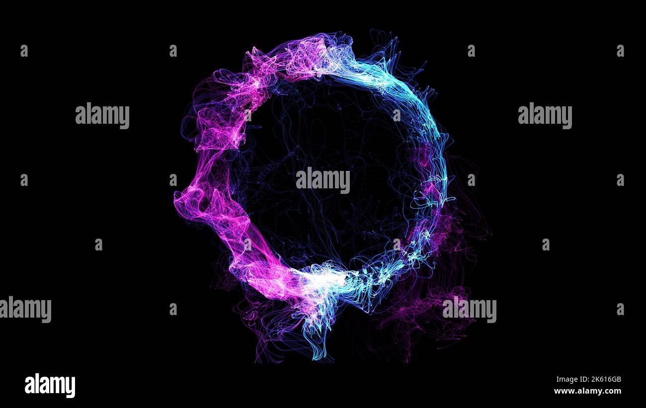 3D rendering cosmic energy strings. Energy flows in the form of thin ...
